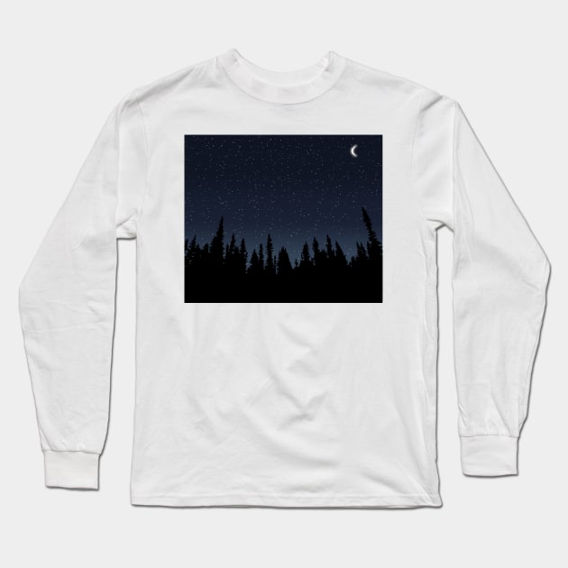 Through the woods, into the sky Long Sleeve T-Shirt by BeCreativeArts